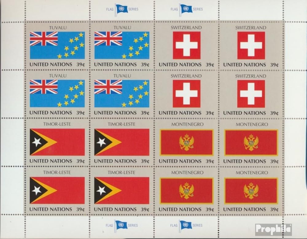 UN - New York 1041-1044Klb Sheetlet (Complete.Issue.) unmounted Mint/Never hinged ** MNH 2007 Flags (Stamps for Collectors) Flags/Coats of Arms/Maps