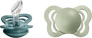 BIBS Couture Baby Pacifier 2-Pack | Made in Denmark | BPA Free Dummy Soother, Anatomical Nipple. Silicone, Size 1 (0-6 Months), Island Sea/Sage