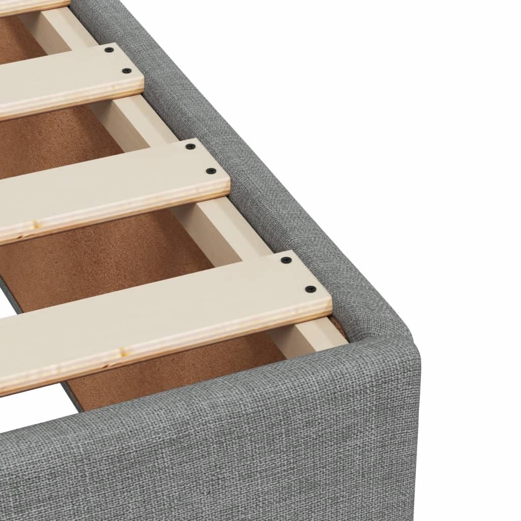 vidaXL Boxspringbett, Polsterbett Bett mit Matratze Matratzenauflage, Bettgestell mit Kopfteil Lattenrost, Doppelbett für Schlafzimmer, Hellgrau 120x200cm Stoff