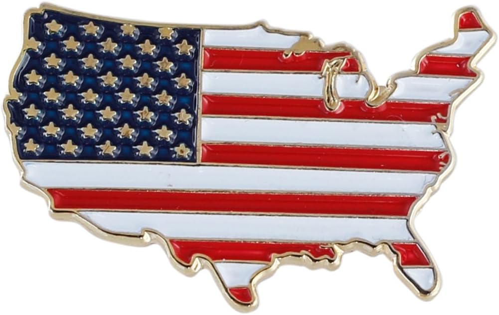 United States Outline American Flag Patriotic Lapel Pin (Value Pack) (1 pin