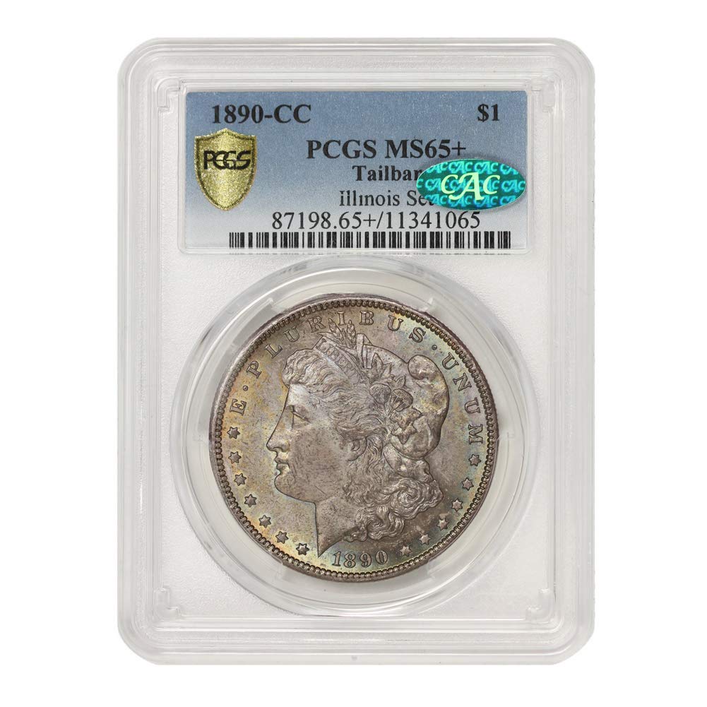 1890 CC Tailbar American Silver Morgan Dollar MS-65+ Illinois Set by CoinFolio $1 MS65+ PCGS/CAC