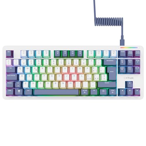 GXTrust 872 Xyra Tastiera Meccanica Gasket TKL Italiano QWERTY, Tastiera Gaming Hot-Swap Creamy 80% Programmabile USB, Retroilluminazione RGB, Interruttori Lineari Leobog 60M 5-pin, Bianco - Tastiera gaming - Immagine 8