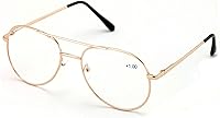 Vista 2 de V.W.E. Gafas de lectura clásicas de metal - Lector de lágrima con bisagra de resorte