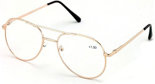 Miniatura 2 de V.W.E. Gafas de lectura clásicas de metal - Lector de lágrima con bisagra de resorte