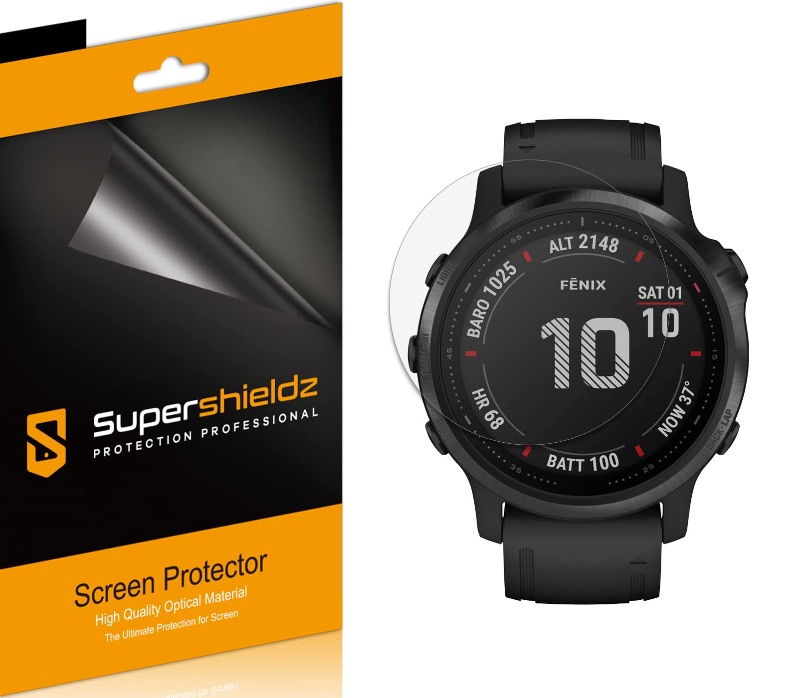 Supershieldz (6 Pack) Designed for Garmin Fenix 6S/ Fenix 6S Pro/Fenix 6S Sapphire/Fenix 6S Pro Solar Screen Protector, High Definition Clear Shield (