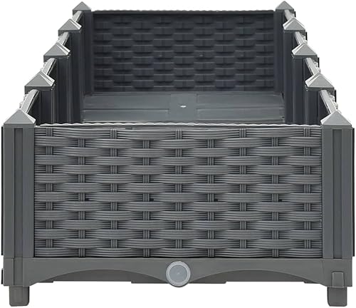 Miniatura 51 de Cama elevada, cama de jardín, maceta rectangular, jardinera de jardín, camas de jardín elevadas al aire libre, maceta de jardín de hierbas al aire