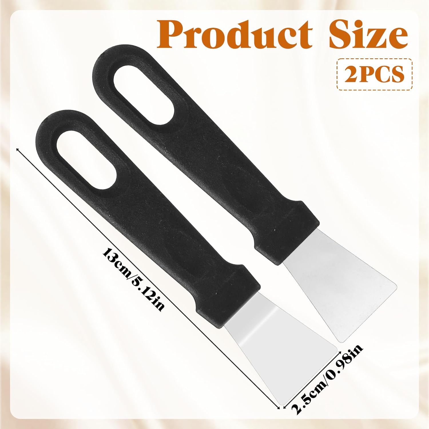 2 PCS Stainless Steel Metal Scraper Tool Griddle Stove Scraper Tool Non Scratch Small Grill Scrapers Window Glass Kitchen Cleaning Scrapers for Ovens Stoves Paint Cooktop