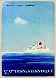 affiche transatlantique SANS CADRE PostersAndCo ™ CIE Transatlantique Rwta-Poster/Reproduction HQ 50x70cm d\'une Affiche Vintage