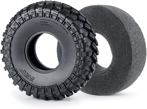 Miniatura 6 de RCHUBAM - 4 neumáticos de goma RC OD con espuma de 5.512 in para 110 Axial SCX10 Wraith TRX-4 RC Crawler Car
