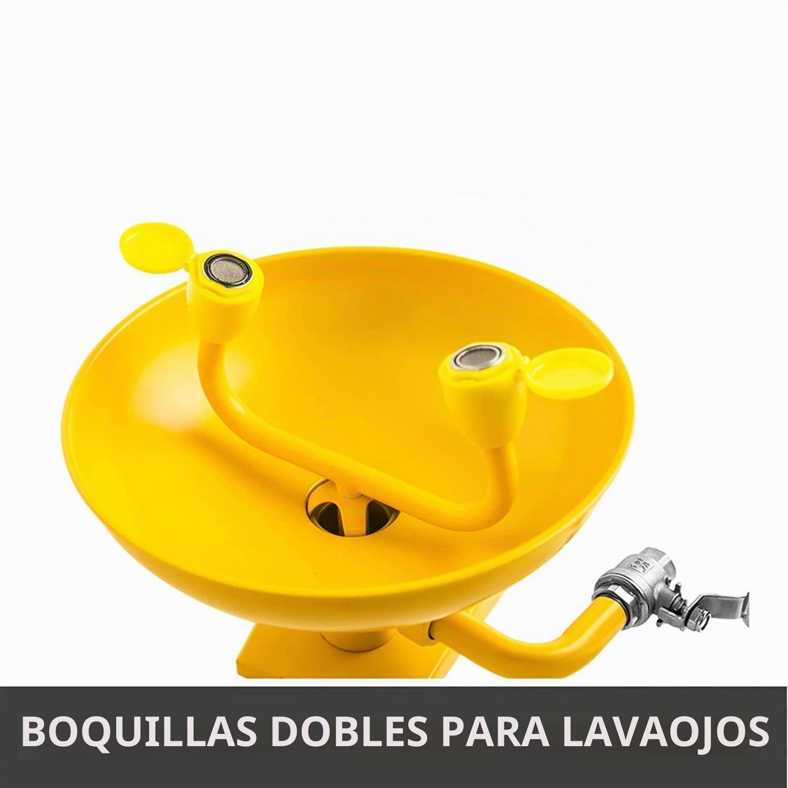 Lavado Ojos Emergencia, Estación Lavaojos con Pedal, Revestimiento ABS Acero Inoxidable, Montado En Pedestal, para Lab Factory