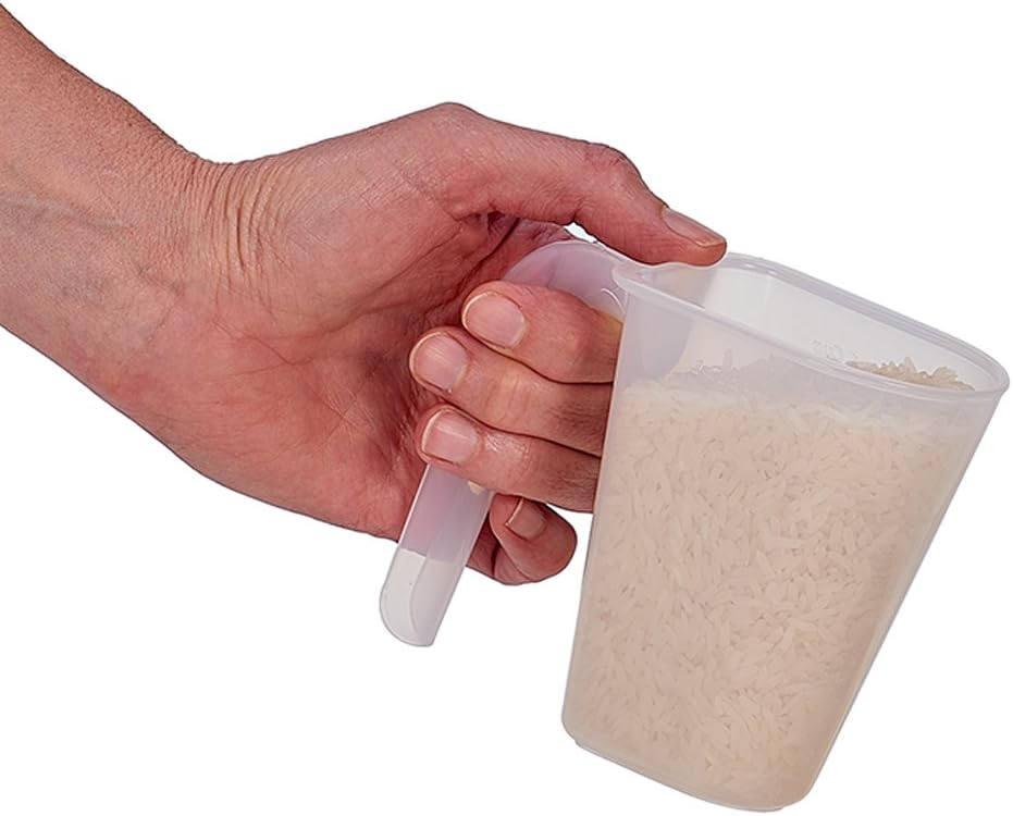 Pet Supplies : Buddeez Pet Food Storage Container - 8 Quart Capacity Dog Food Storage, Cat Food, & Bird Seed Container with Durable EZ Grip Handle, EZ Flip Lid with Gray Lid (includes 1 Cup Clear Scoop) : 