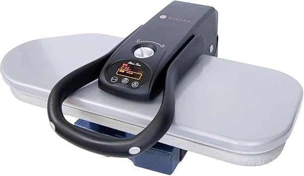 SINGER Intelligent Steam Press (1500W) | Professional Steamer with 26" Non-stick Pressing Surface, Digital Controls with 5 Fabric Setting, Auto Shutoff & 800ml Tank Capacity – Silver/Black
