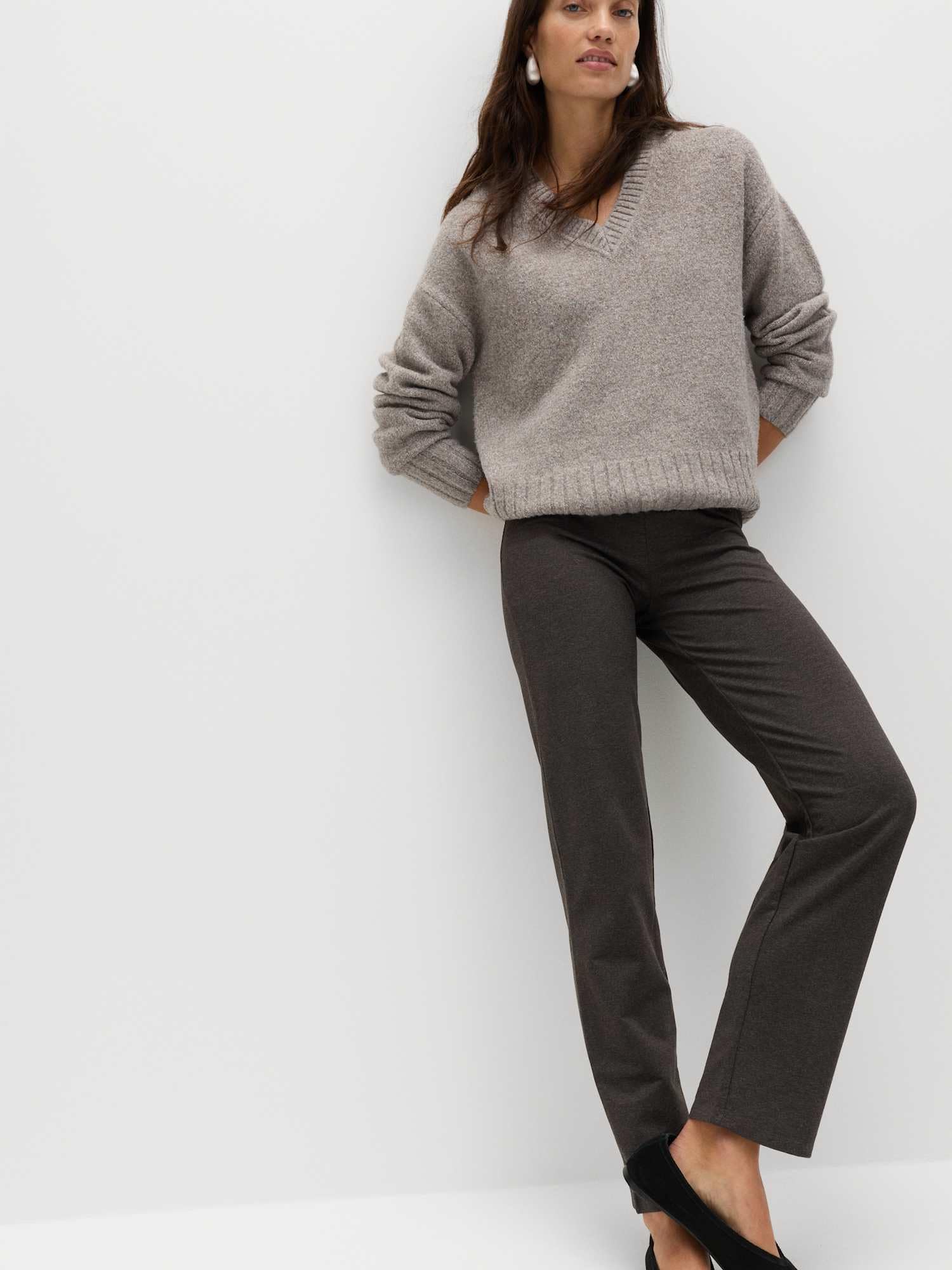 Marks & Spencer Jogging Jambes Droites Femme à Haute Teneur en Coton, StayNew™, Taille Élastiquée