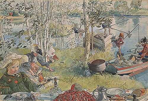 Affiches d'art Écrevisse Carl Larsson 58x90 cm impression toile premium