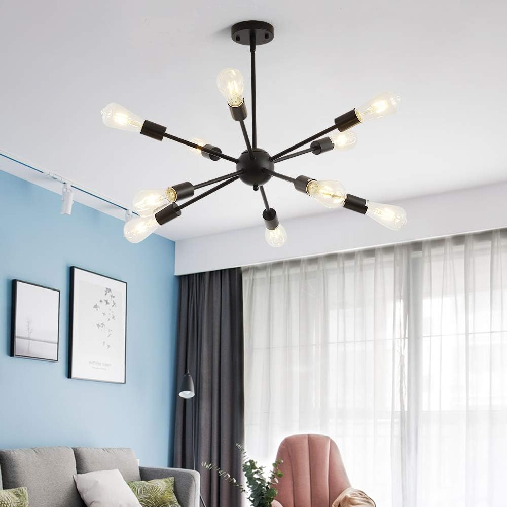 ❤ Crazy Deals Sputnik Chandeliers 10 Lights Modern Pendant Lighting Vintage Ceiling Light Fixture, Black, Dining Room Bedroom Living Room Kitchen 70% Off Discount Sputnik Chandeliers 10 Lights Modern Pendant Lighting Vintage Ceiling Light Fixture, Black, Dining Room Bedroom Living Room Kitchen
