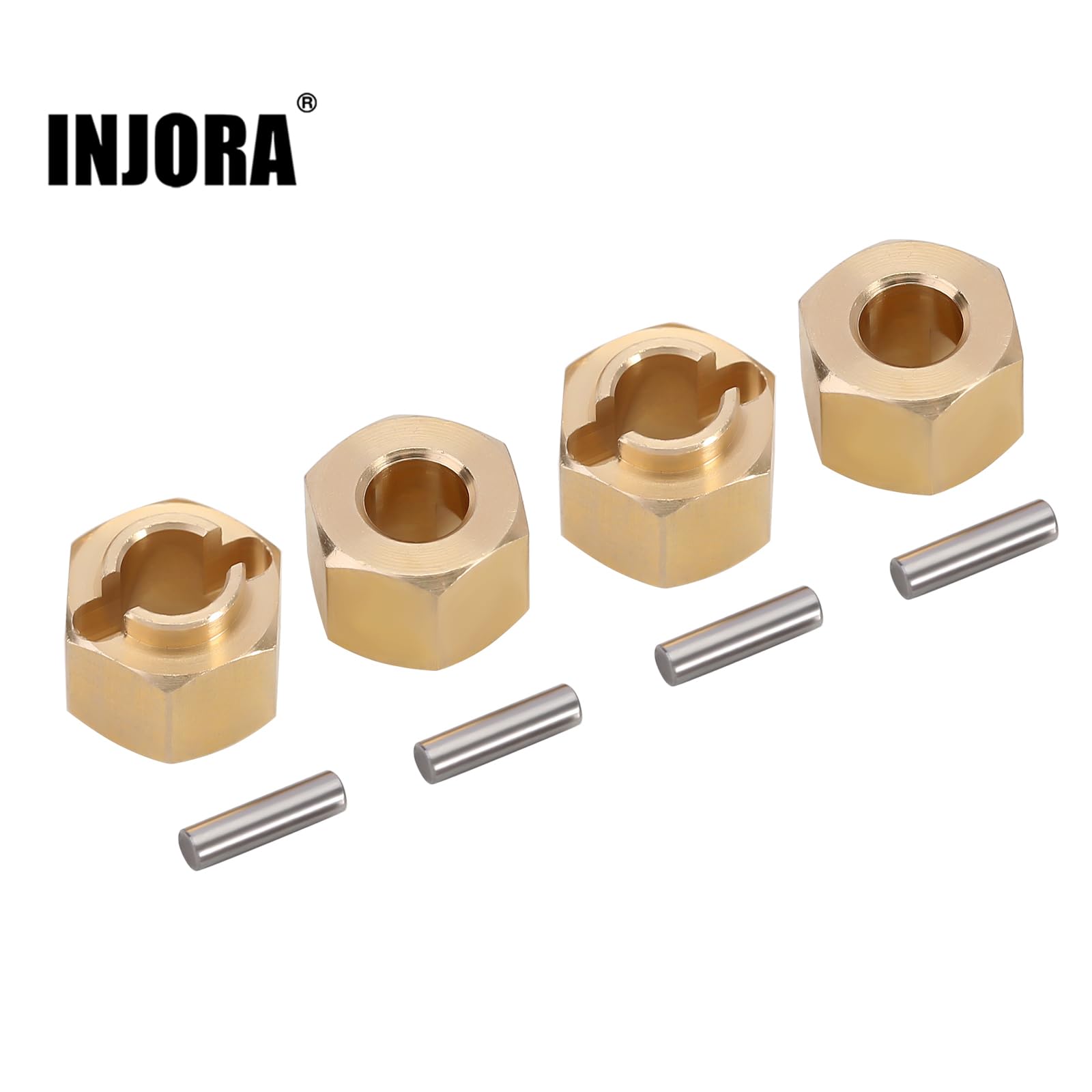 INJORA Mosiężna piasta sześciokątna koła 5 mm (+1 mm) adapter przedłużający do samochodu gąsienicowego 1/18 RC TRX4M części zamienne