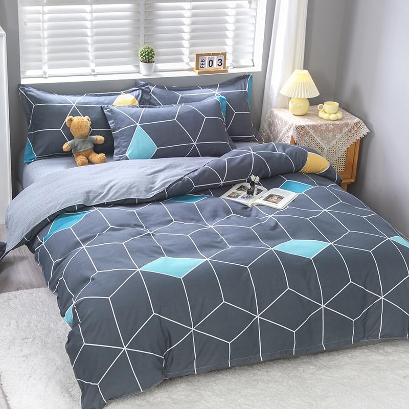 Parure de lit 140x200 motif géométrique pour remplacer les draps rêches d'enfant