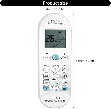 Direct Replacement LCD Remote Controller for Air Conditioning, Full Functionality AC Control Accessories Full Functionality AC Control Accessories