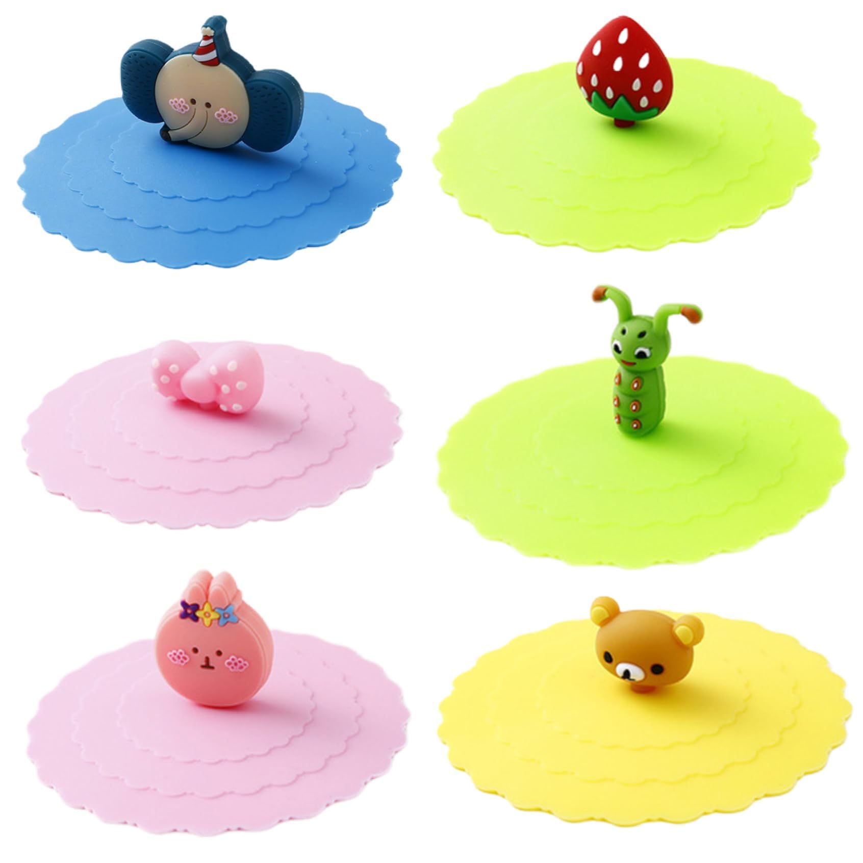 6 Stück Silikon Deckel 10cm - Staubschutz Für Trinkgläser Und Becher