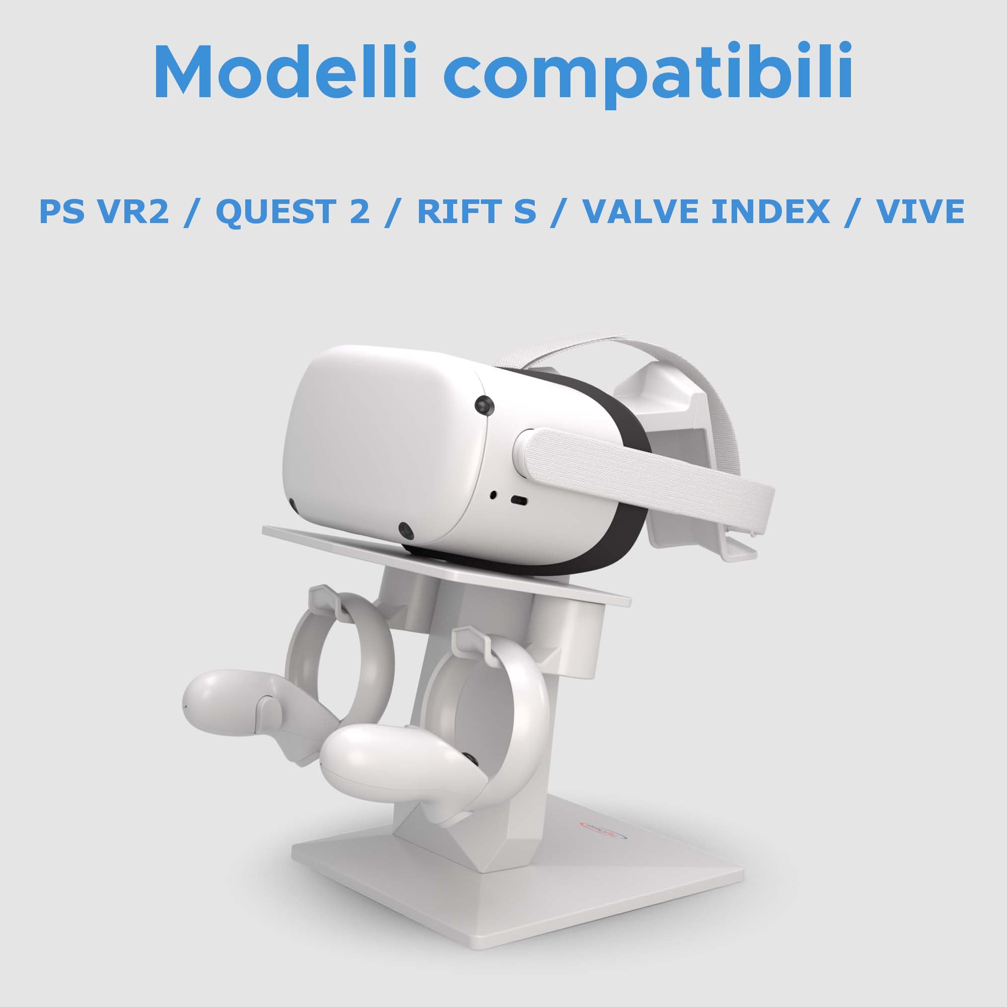 Digicharge Supporto per PS VR 2 PSVR2 Sony Playstation VR2/Meta Quest 2/Quest 1/Rift S/Valve Index/HP Reverb G2/PICO 4 VR Display Mount Station per cuffie e controller touch