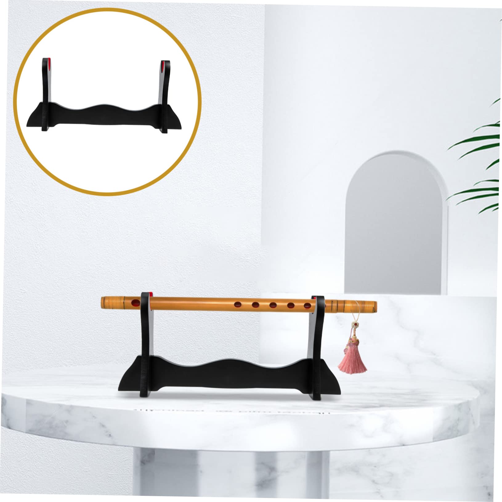 POPETPOP Wooden Flute Stand Display Stand for Flute Collection Vertical Display Holder Rack