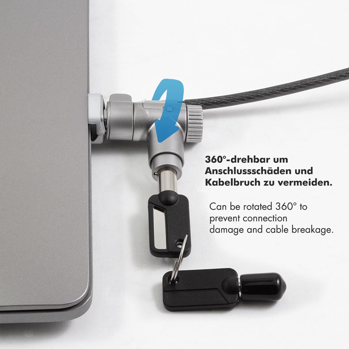 LogiLink NBS015 - MacBook Pro Diebstahlsicherung, 2 m schnittfestes Kabel, 14" & 16" (2021–2024)