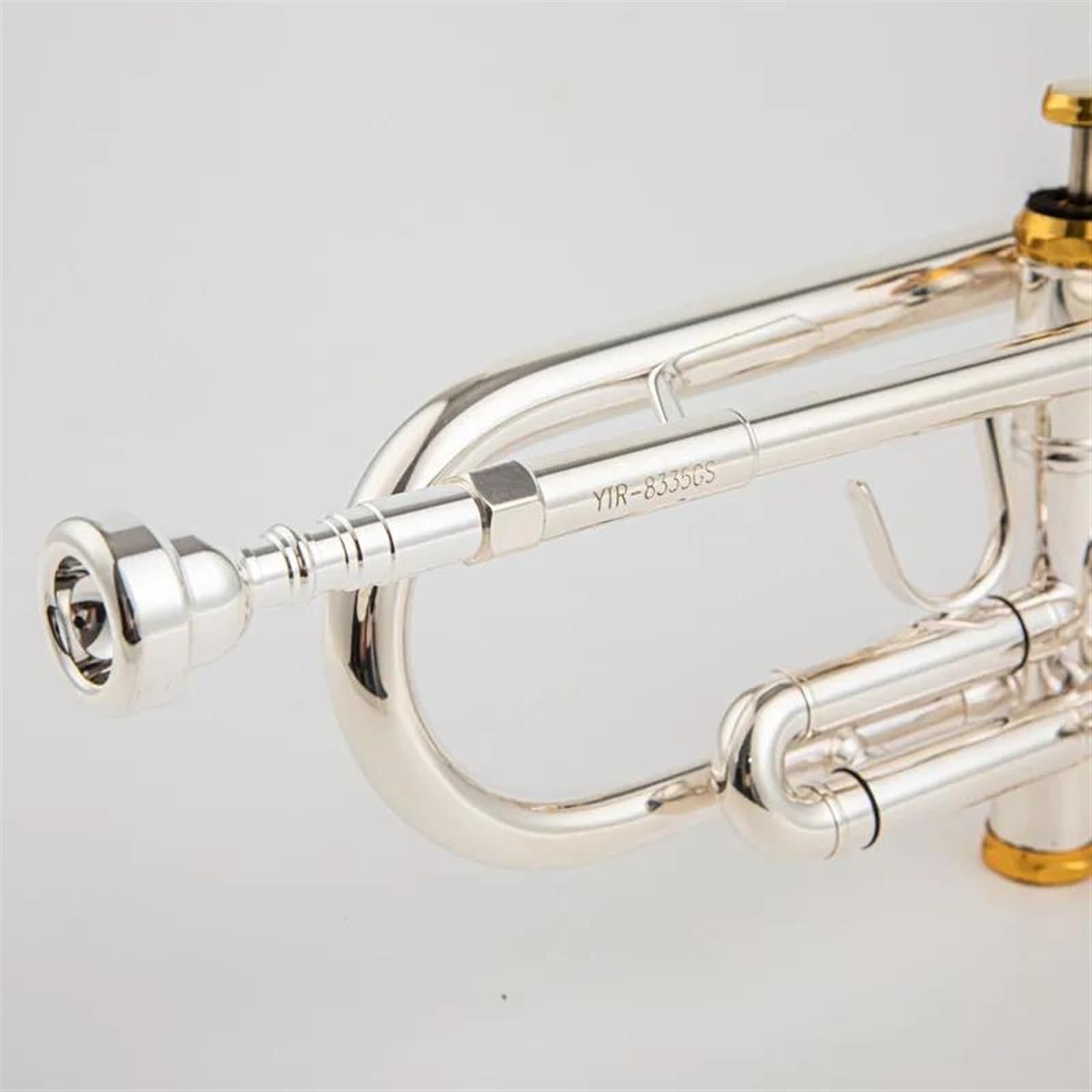 Instrumento De Trompeta Amantes De La Música Trompeta Bb Si Latón Plano Chapado En Plata Trompeta Profesional Instrumentos Musicales Oro(Silver)