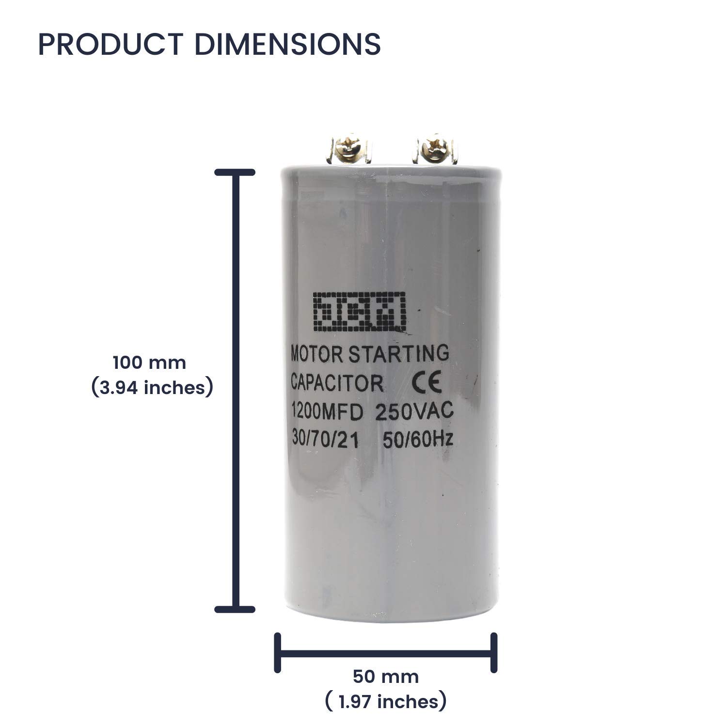 JCM AC Motor Start Capacitor 1200 uf MFD 250v 50/60hz