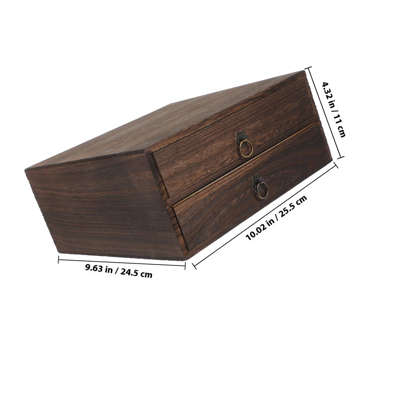 CHILDWEET Scatola Portaoggetti a Cassetto in Legno Multistrato, Doppio Strato, Dimensioni Compatte 25,5X24,5X11 CM, Adatta per l'Organizzazione di Cancelleria e Accessori da Ufficio