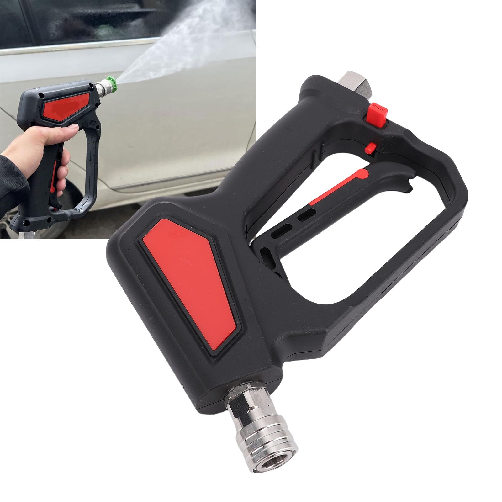 Pistolet do myjki wysokociśnieniowej, 5800 PSI, 10,5 GPM, wydajny wysokociśnieniowy pistolet natryskowy z przyłączem M22 14 M22 15 3/8 do mycia samochodu, motocykla, mosiądzu, metalu, tworzywa