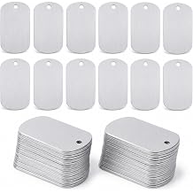 100 Pack Blank Dog Tags, Aluminum Dog Tag Blanks | 1.97 x 1.14 in Metal Stamping Blanks with Hole for Engraving, Pet Tags and DIY Crafts, 10 Colors