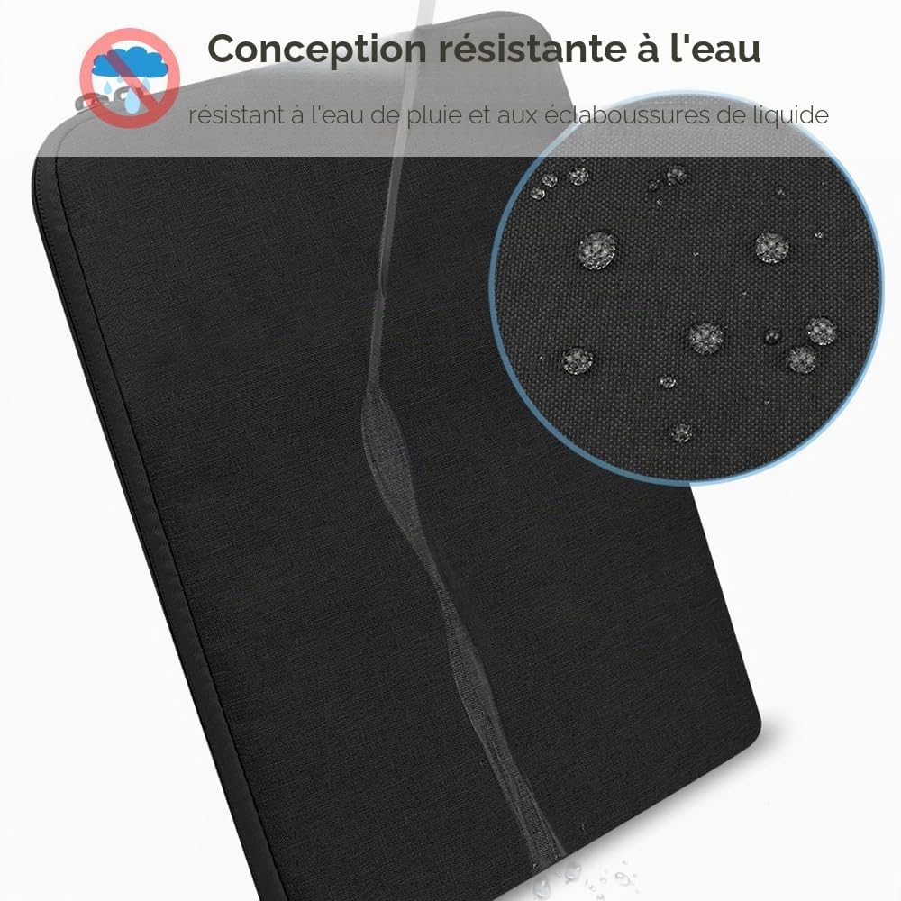 ProElife Housse de Protection 13" MacBook Air 13.6" M5 M4 M3 2026-2024 MacBook Neo 13" 2026 A18 Pro Accessoire de Voyage résistante à l'eau Noir