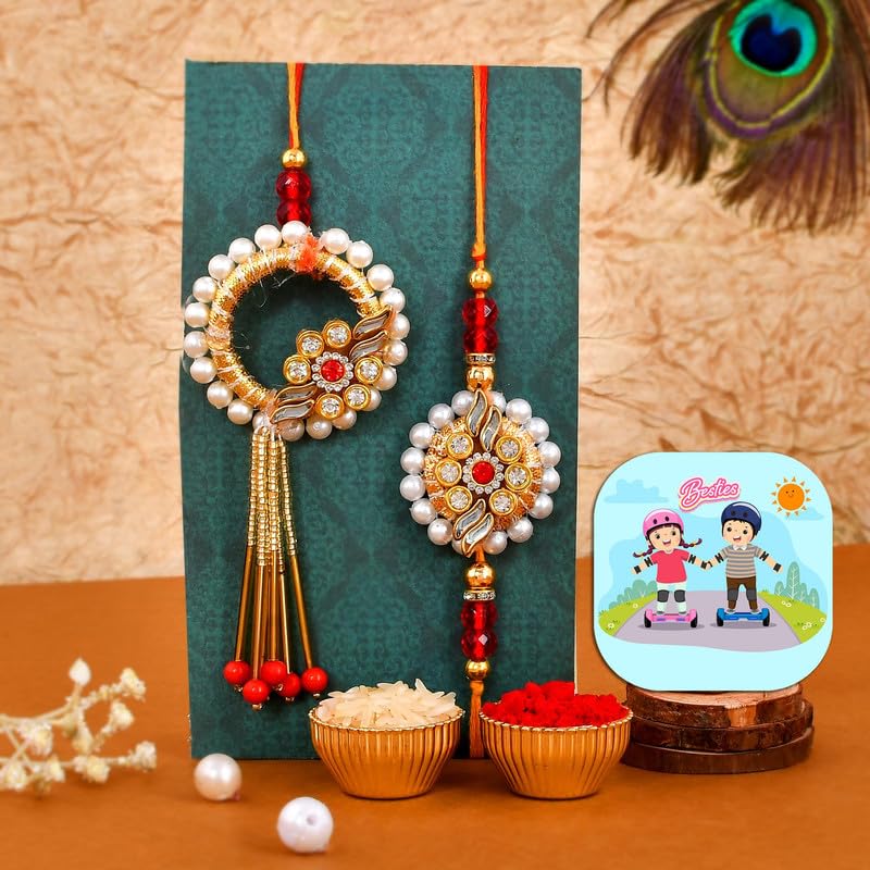 CraftVatika Chocolate Candy Rakhi for Brother and Bhabhi Evil Eye Rakhi Set for Brother Bhaiya Bhabhi Bhaiya Bhabhi Rakhi Combo with Sweet Candy Rice/Chawal Rakshabandhan Rakhis Set of 2 (B0CBRSFNLG) Amazon Price History, Amazon Price Tracker