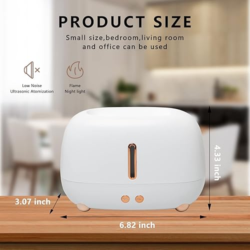Miniatura 7 de Lindo humidificador difusor de llama multicolor, difusor de terapia de aroma de aceite esencial con protección de apagado automático sin agua,