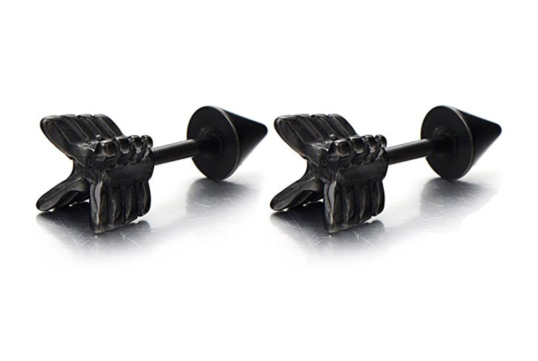 Gadgetsden Black Stainless Steel Arrow Tragus, Cartilage, Helix Piercing Stud Screw Earrings for Men and Women-2 Pieces (B01N2RLTYF) Amazon Price History, Amazon Price Tracker