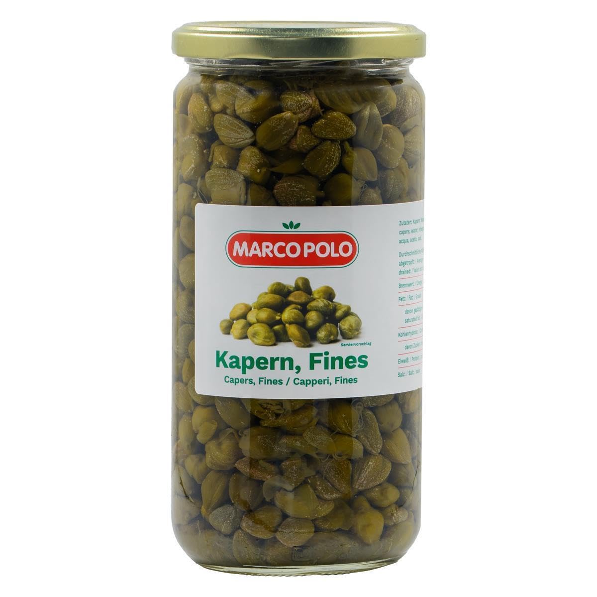 PRIBO KAPERN FINES - 6x 450g Glas - eingelegte Kapern in Salz & Essig, als Gewürz für Pizza und Pasta, für Vitello Tonnato, in Saucen wie Königsberger Klopse, auf Rinder-Tartar, als Pesto oder Dip