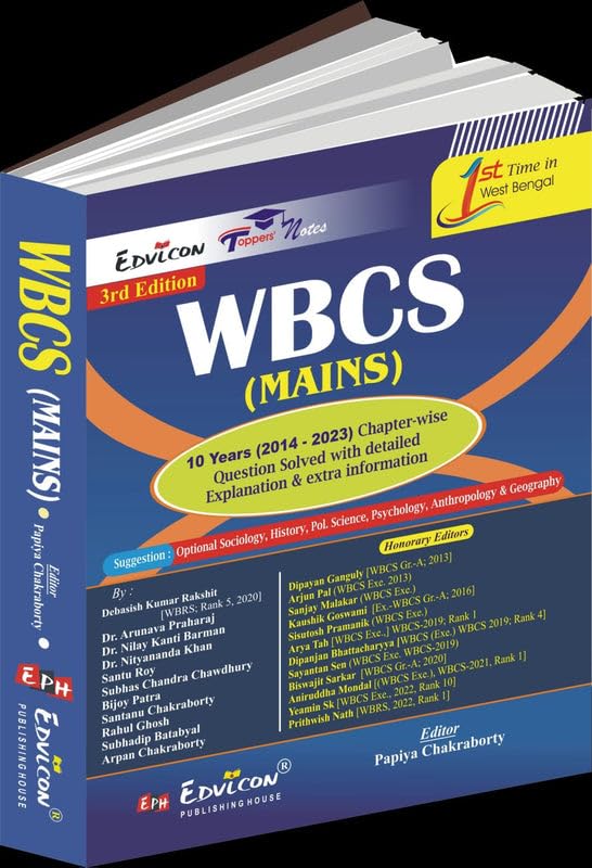 Image of WBCS (MAINS) 10 Years (2014-2023) Chapter-Wise Question Solved With Detailed Explanation & Extra Information (English Version) 3rd Edition