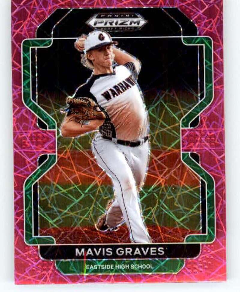 2022 Panini Prizm Draft Picks Prizms Neon Pink Velocity #182 Mavis Graves RC Rookie High School Baseball Trading Card