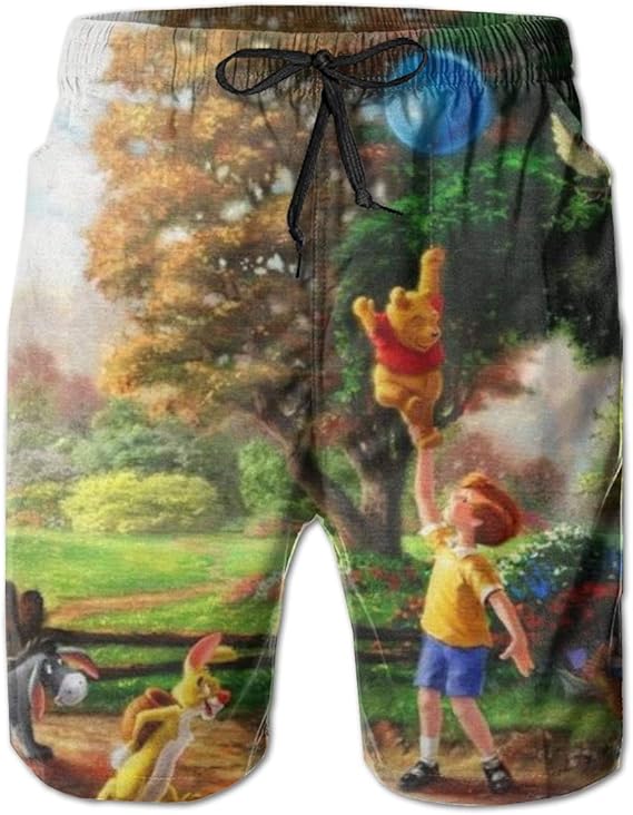 Amazon Co Jp くまのプーさん スペシャルアート 水着 メンズ おしゃれ サーフパンツ 海パン 人気 スイムパンツ 3ｄプリント 短パン ビーチパンツ サーフトランクス ゴムウェスト 水陸両用 旅行 速乾 大きいサイズ M 2xl ファッション