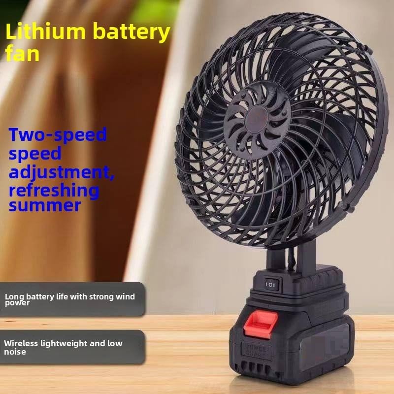 Image of SAJANI Portable Rechargeable High-Power Adjustable Electric Fan, 21V Lithium Battery-Powered Fan, Portable Table Fan For Home, Office, Travel, Picnic, Outdoor (Pack Of 1) (Fan)