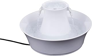 PetSafe Drinkwell Keramik-Trinkbrunnen Avalon, Gefiltertes Trinkwasser für Hunde und Katzen, 2 L Wasserkapazität, Weiß