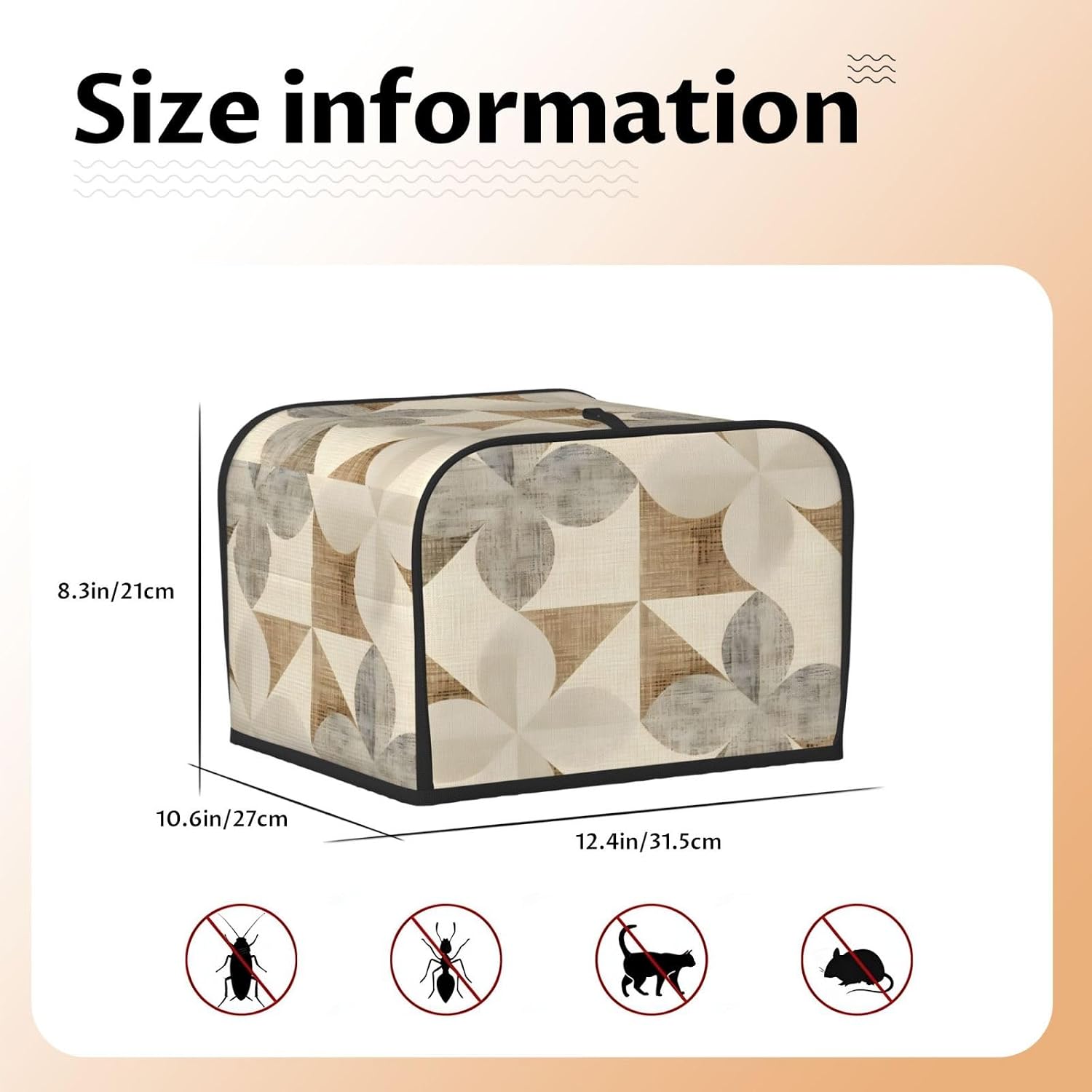 Boho Moroccan 4 Slice Toaster Cover Wide Slot Dustproof Bread Maker Cover Fingerprint Bakeware Protection Kitchen Appliance Cover Toaster Bag image 5