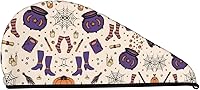Vista 1 de UNIOND Magic Witch - Toalla de secado de pelo con diseño bohemio, de secado rápido, absorbente, terciopelo coral, gorra de pelo seco con botón fijo
