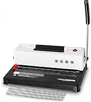 Máquina de encadernação em espiral, capacidade de perfuração de 12 folhas, inserção de bobina elétrica, máquina de encadernação de livros para papel tamanho A4/A5/carta, com 1 caixa de bobinas e