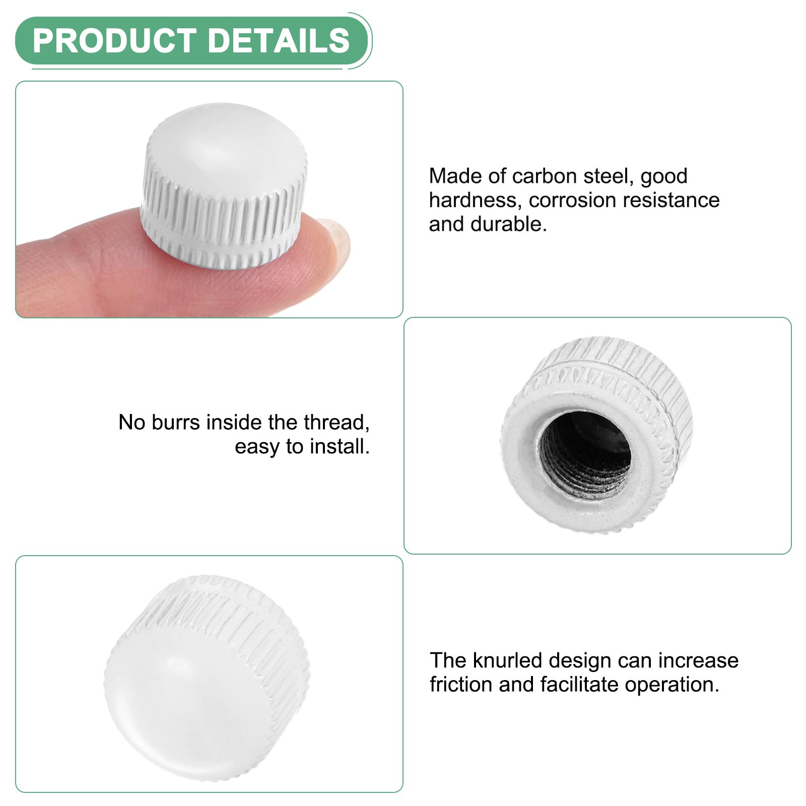 M METERXITY 25-Pack Threaded Cap Nuts - Image 2