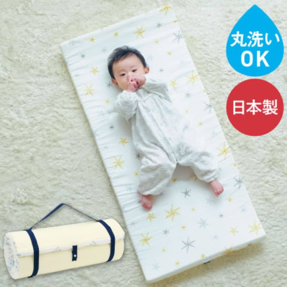 HZDMJ ベビーベッド たまひよごろ寝マット&敷きパッド付き HZDMJ ベビーベッド たまひよ 持ち運べる！体圧分散洗えるごろ寝