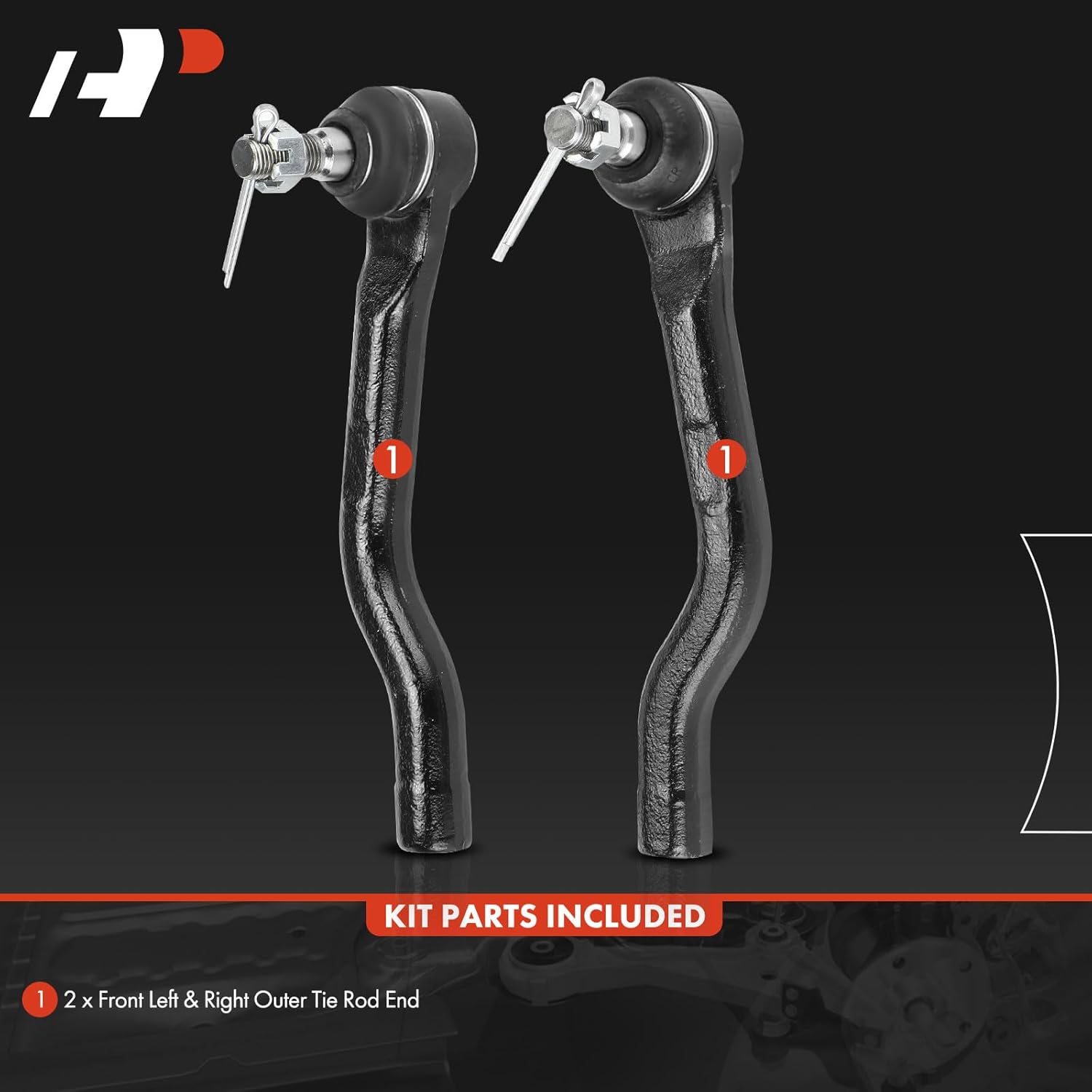 A-Premium 2 x Front Outer Tie Rod Ends, Compatible with Honda Accord 2013-2017 & Acura TLX 2015 2016 2017 2018 2019 2020