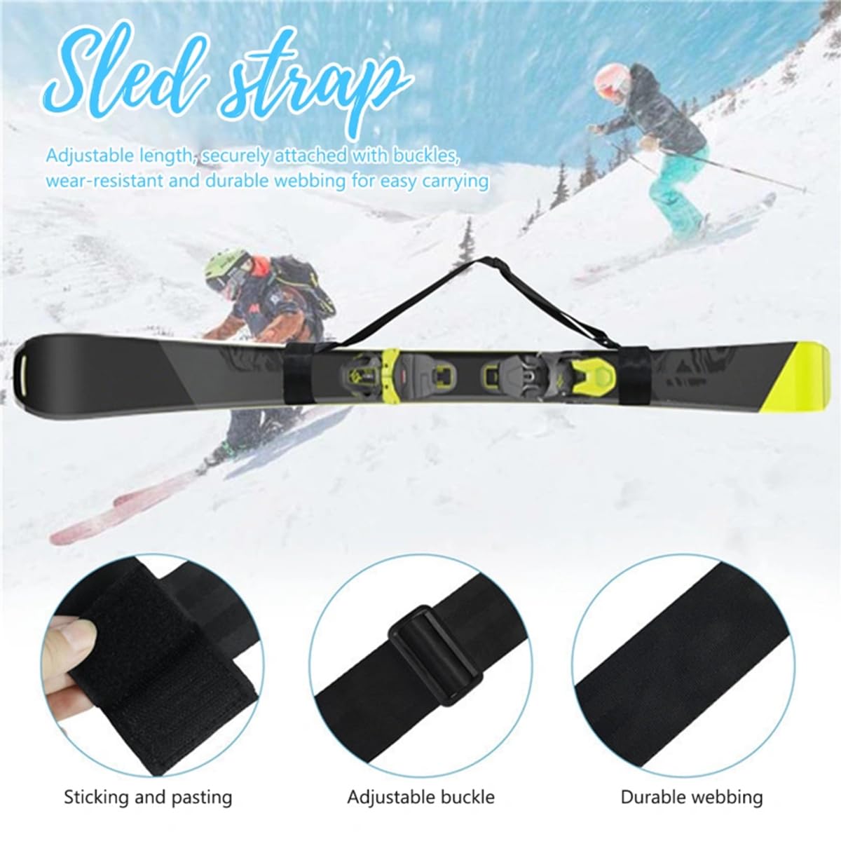 Sangles De Ski Skimate Bandoulière Réglable pour Planche à Neige Accessoires De Sport d'hiver Porte-Ski