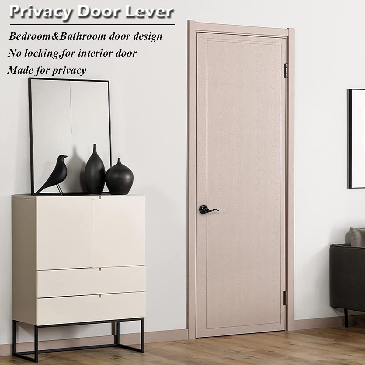 Grеаtеѕt Prоduсt Wave Handles Levers Privacy Door Locksets, Black Finished, Bed Bath Door Handles with Lock, Thumb-Turn Locking Inside 15Pack Buу 2 gеt 3 Wave Handles Levers Privacy Door Locksets, Black Finished, Bed Bath Door Handles with Lock, Thumb-Turn Locking Inside 15Pack