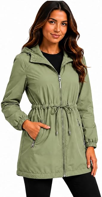 Spyder Womens Windbreaker Jacket - Wind and Water Resistant Midweight Cinched-Waisted Insulated Long Jackets for Women